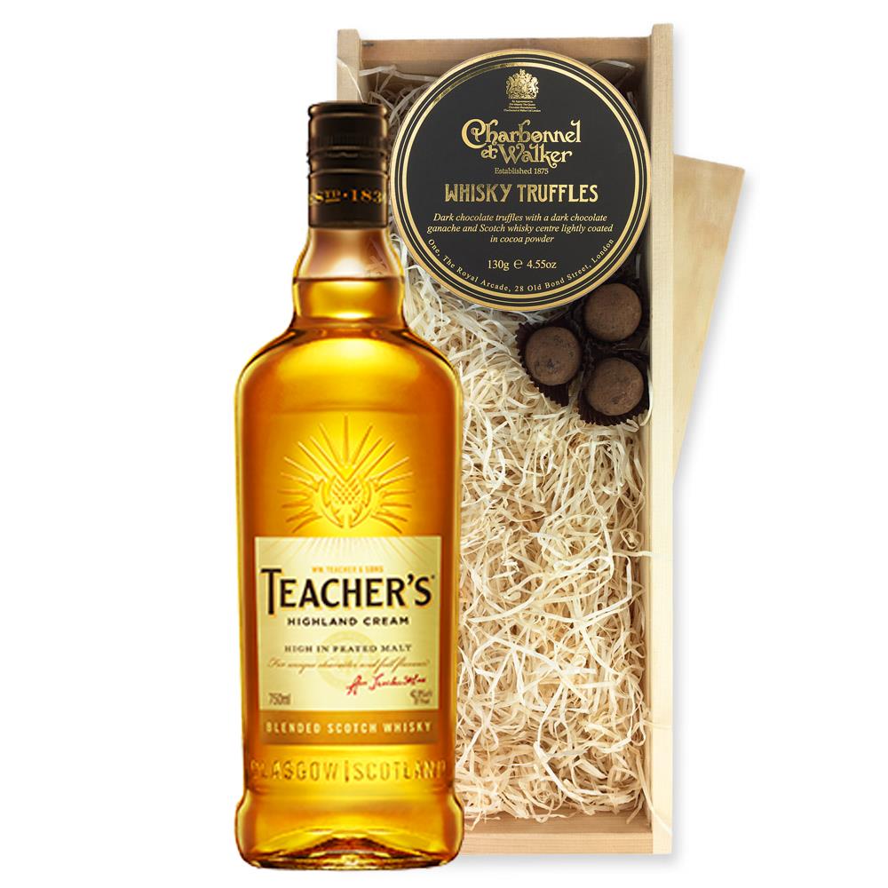 Teachers Highland Cream Whisky And Whisky Charbonnel Truffles Chocolate Box
